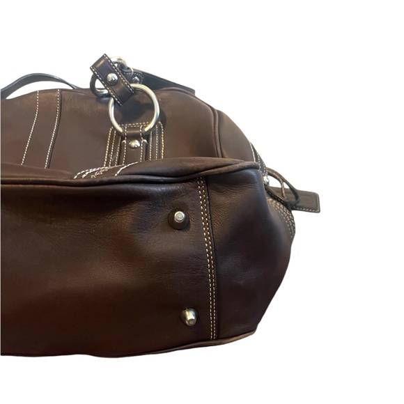 Coach 10581 Brown Leather Soho Large Satchel Carry All Bowling Bag Purse - Picture 2 of 10